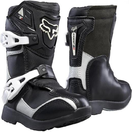 Мотоботы детские Fox Comp 5 Kids Boot Black/Silver 11 (05014-464-11) pitbikemarket.ru