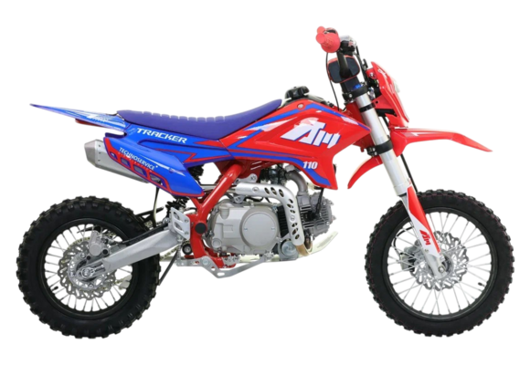 Питбайк Apollo TRACKER 110E auto 14/12 Красно-голубой (фара, электростартер) pitbikemarket.ru